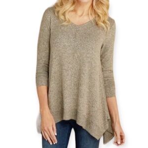 Soft Surroundings Women’s Medium Cloud Nine Tunic Sweater Top V Neck Long Sleeve